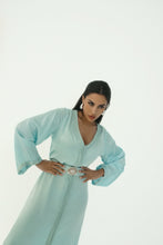 Load image into Gallery viewer, Moroccan caftan silk baby blue