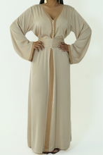 Load image into Gallery viewer, Moroccan caftan silk beige