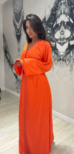 Load image into Gallery viewer, Moroccan Orange Silk Kaftan