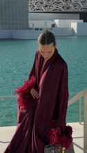 Load image into Gallery viewer, Abaya silky feather ruby