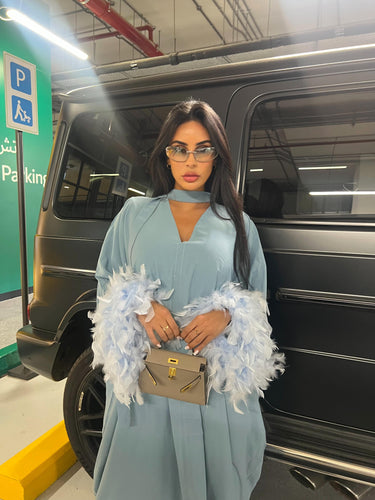 Abaya feather blue